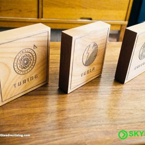 Engraved Wooden Freestanding Table Top Sign