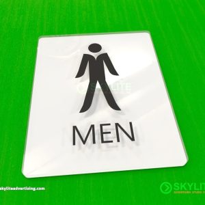 Frosted Acrylic Mens/Womens Restroom Sign