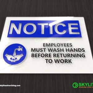 Hand Washing Signs - Employees Must Wash Hands Before Returning to Work