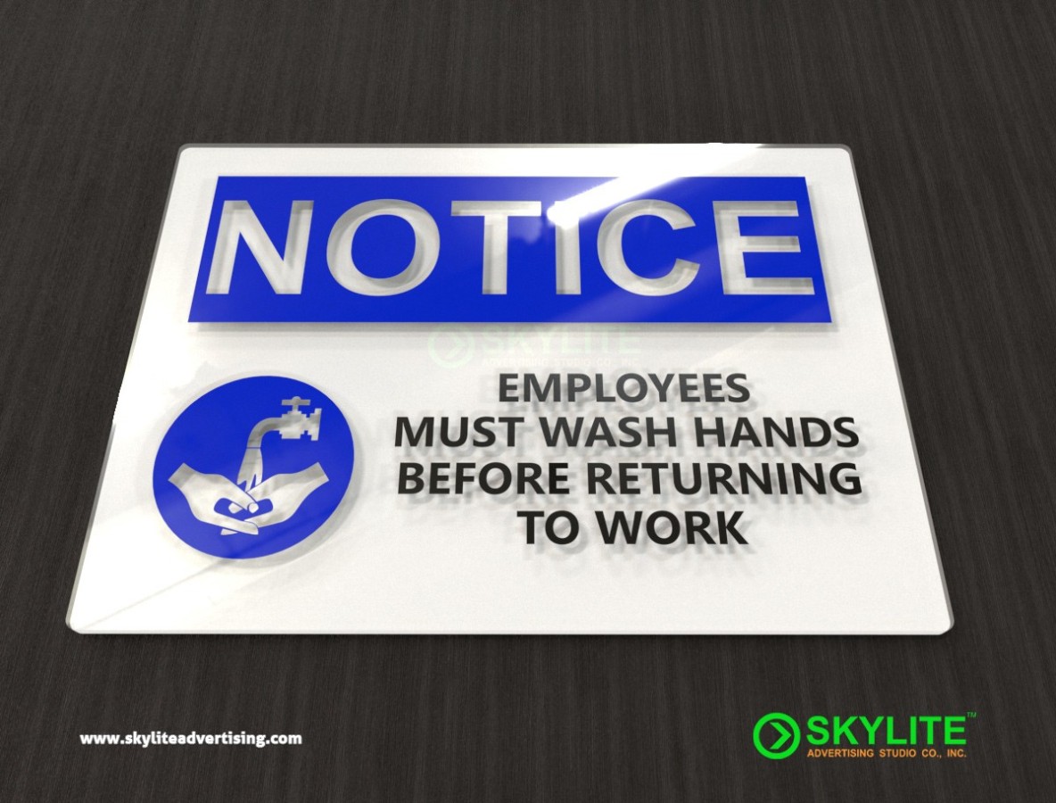 Hand Washing Signs - Employees Must Wash Hands Before Returning to Work