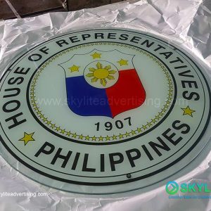 Reversed UV Printed Logo Glass Signage