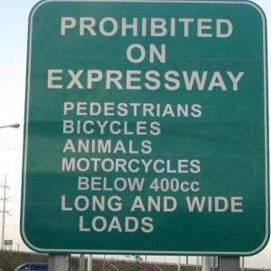 Traffic and Street Sign- Reflective Prohibited on Expressway