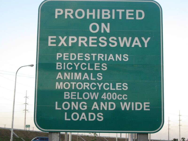 Traffic and Street Sign- Reflective Prohibited on Expressway
