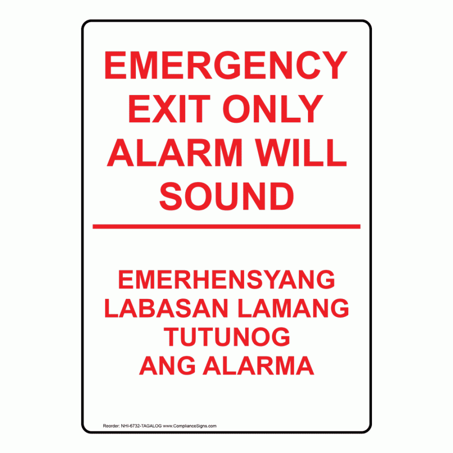Bilingual Exit Sign- Emergency Exit