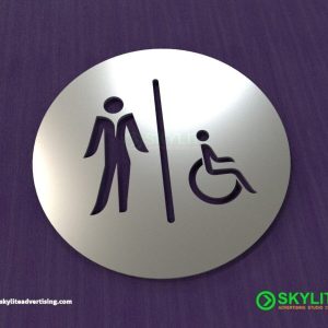 Laser Cut In All Gender Restroom Sign