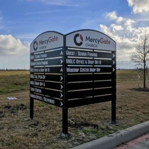 Reflective Multidimensional Aluminum Directional Sign
