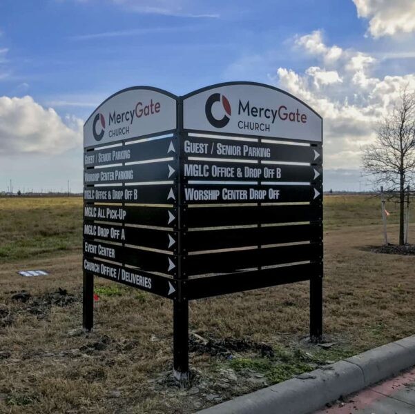 Reflective Multidimensional Aluminum Directional Sign