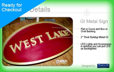 Metal GI Buildup Sign