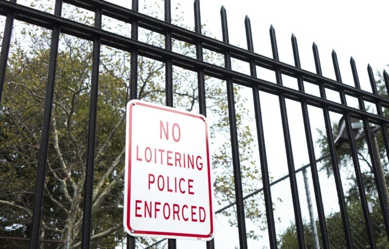 No Loitering Sign