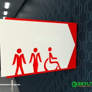 Projecting Wall Mounted Bathroom Sign