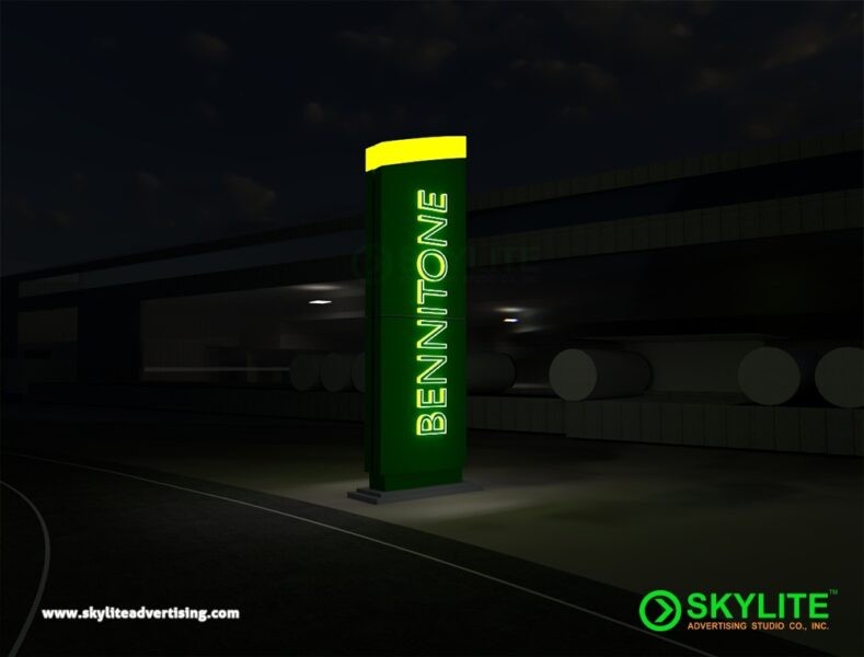 Pylon Sign with Build-up Letters and Lightbox