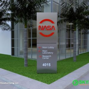 Pylon Sign with Build-up Acrylic and Laser Cut Letters