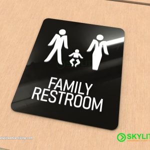 Simple Acrylic Family Restroom Sign