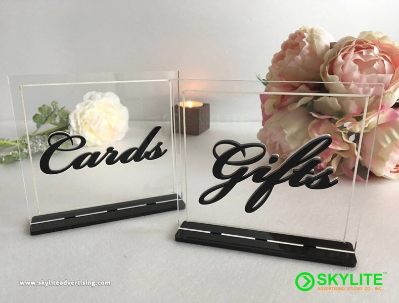 Table Top Engraved with Laser Cut Letter