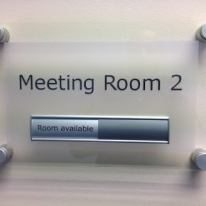 Office Sliding Signs- Glass with Bolts