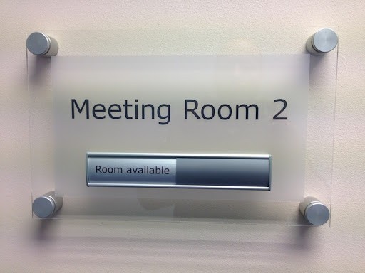 Office Sliding Signs- Glass with Bolts