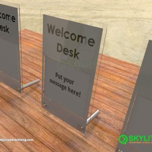 Acrylic Front Desk Sign with Sliding Content