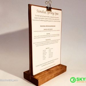 Wooden Table Top Menu Stand Sign